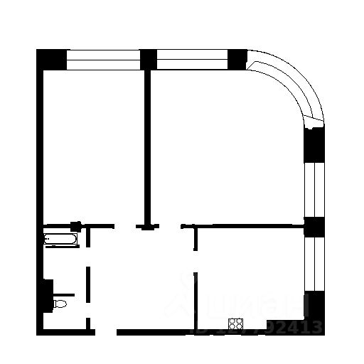 Планировка этой квартиры по данным Циан