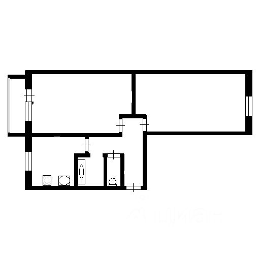 Планировка этой квартиры по данным Циан