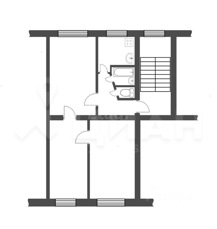 Планировка этой квартиры по данным Циан