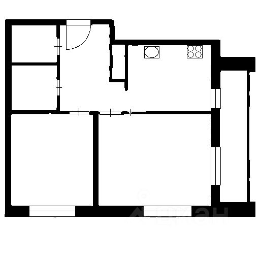 Планировка этой квартиры по данным Циан