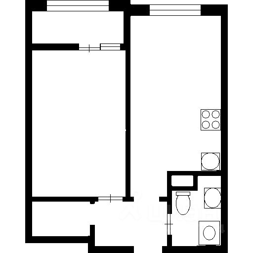 Планировка этой квартиры по данным Циан