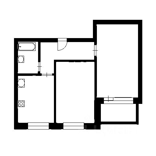 Планировка этой квартиры по данным Циан