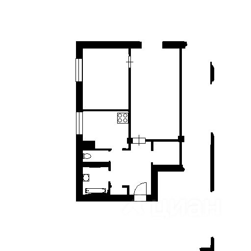 Планировка этой квартиры по данным Циан