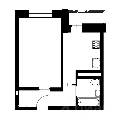 Планировка этой квартиры по данным Циан