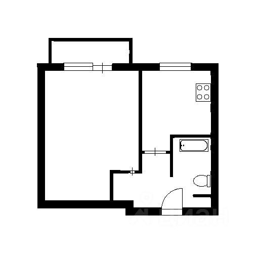 Планировка этой квартиры по данным Циан