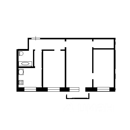 Планировка этой квартиры по данным Циан