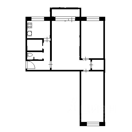 Планировка этой квартиры по данным Циан