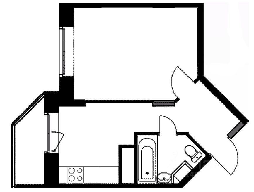 Планировка этой квартиры по данным Циан