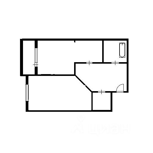 Планировка этой квартиры по данным Циан