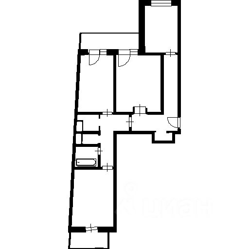 Планировка этой квартиры по данным Циан