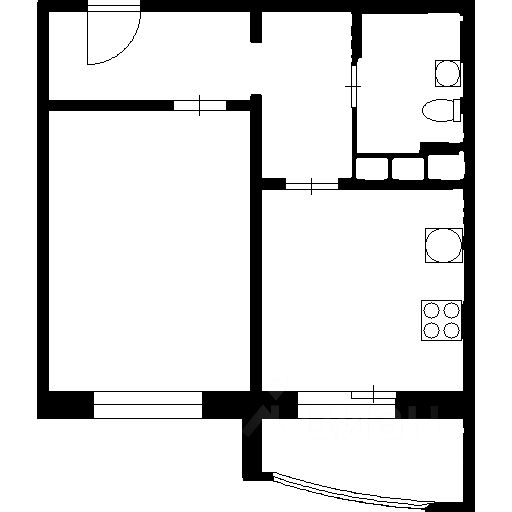 Планировка этой квартиры по данным Циан