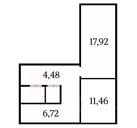 Планировка этой квартиры по данным Циан