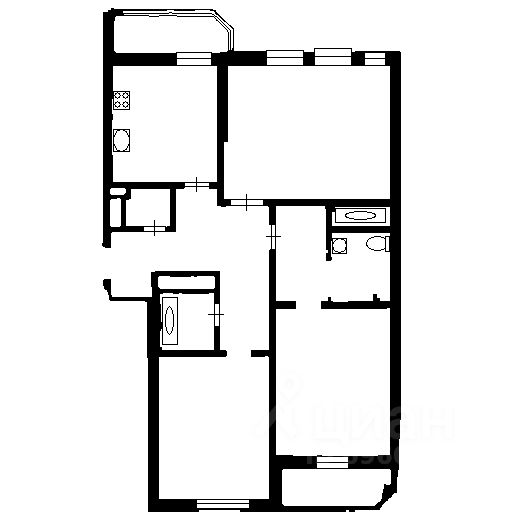 Планировка этой квартиры по данным Циан