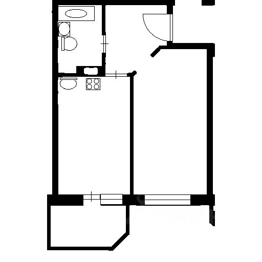 Планировка этой квартиры по данным Циан