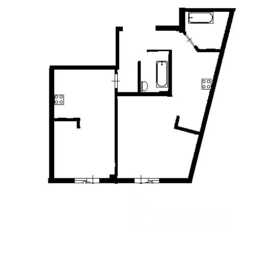 Планировка этой квартиры по данным Циан
