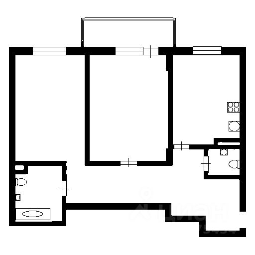 Планировка этой квартиры по данным Циан