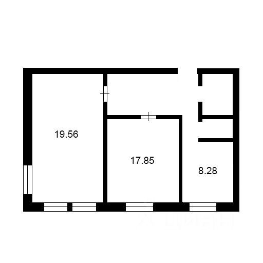 Планировка этой квартиры по данным Циан