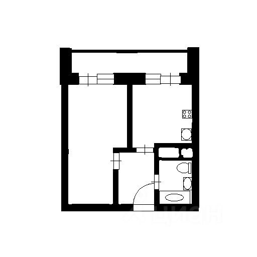 Планировка этой квартиры по данным Циан