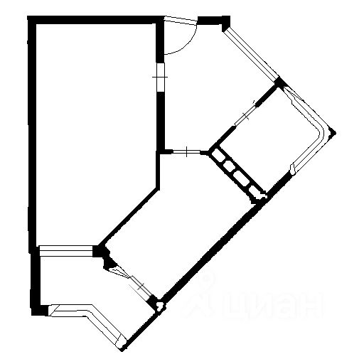 Планировка этой квартиры по данным Циан