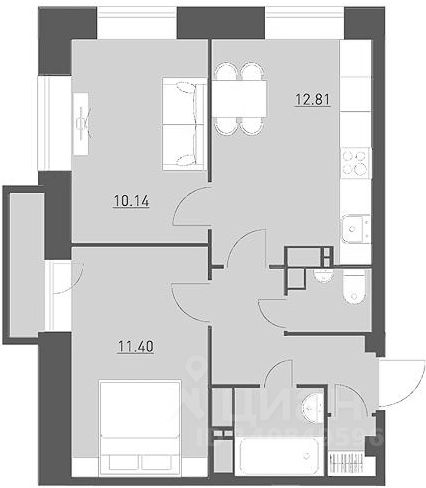Планировка этой квартиры по данным Циан