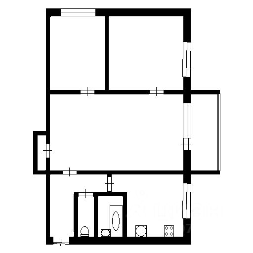 Планировка этой квартиры по данным Циан