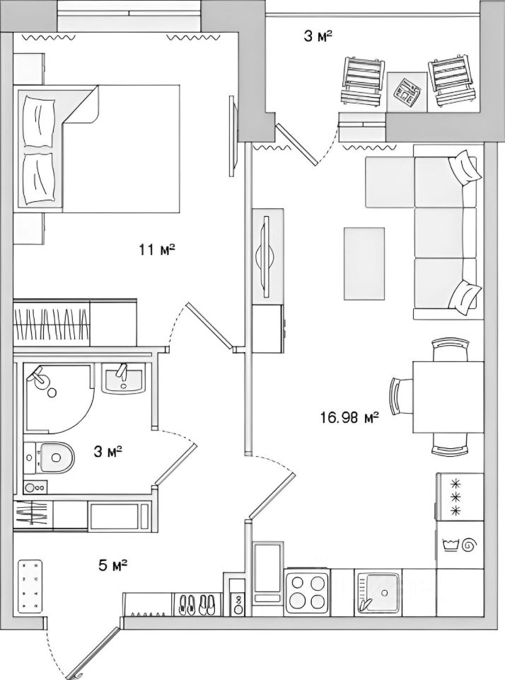Планировка этой квартиры по данным Циан