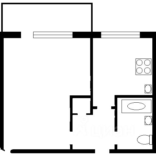 Планировка этой квартиры по данным Циан