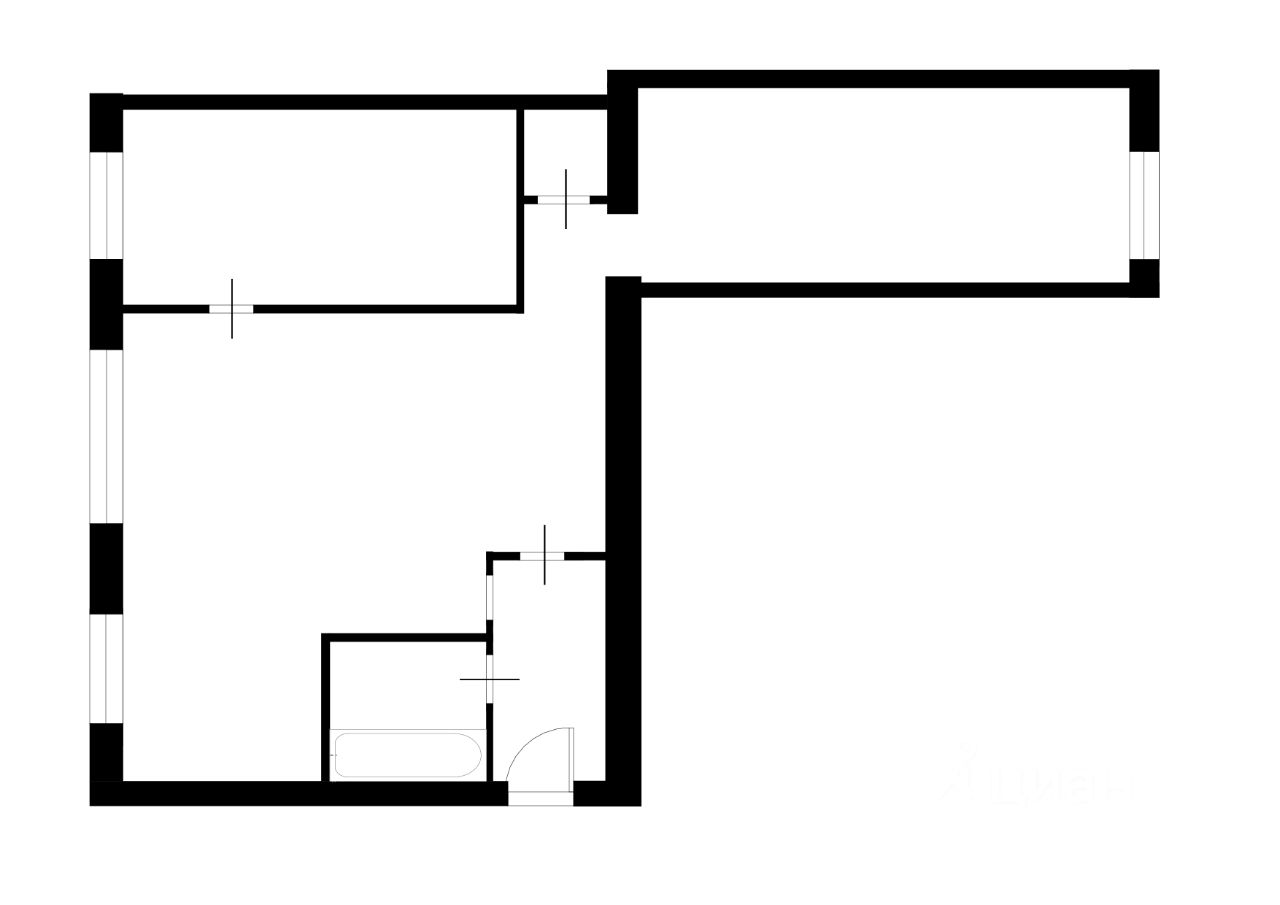 Планировка этой квартиры по данным Циан