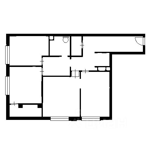 Планировка этой квартиры по данным Циан