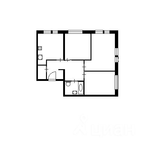 Планировка этой квартиры по данным Циан
