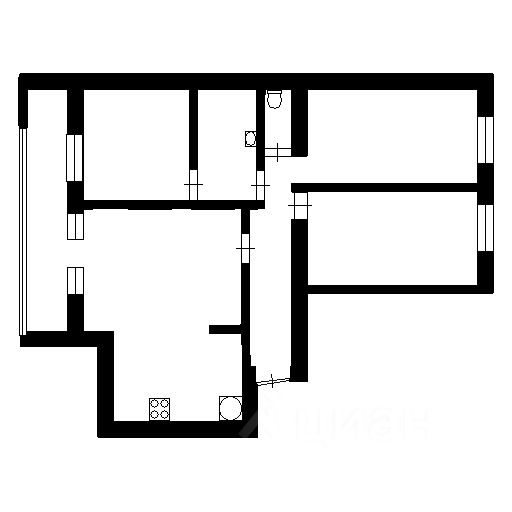 Планировка этой квартиры по данным Циан