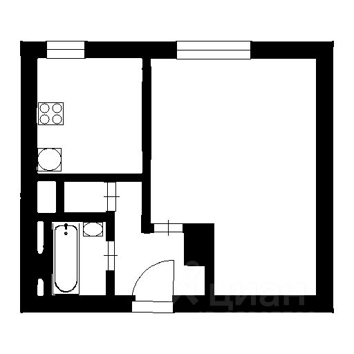 Планировка этой квартиры по данным Циан