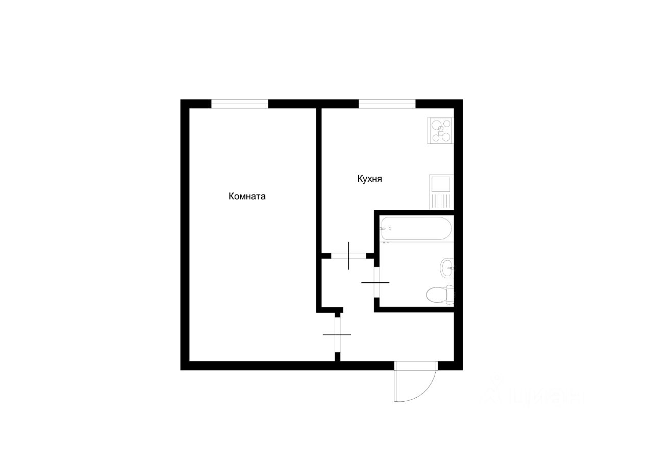 Планировка этой квартиры по данным Циан