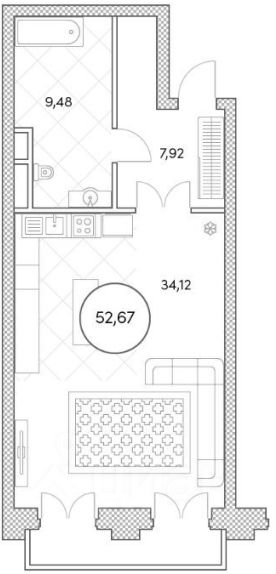 Планировка этой квартиры по данным Циан