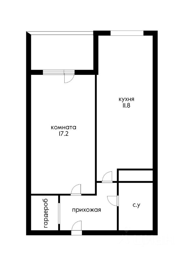 Планировка этой квартиры по данным Циан