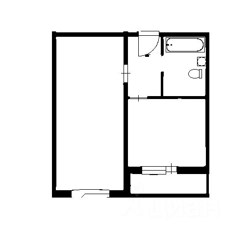 Планировка этой квартиры по данным Циан