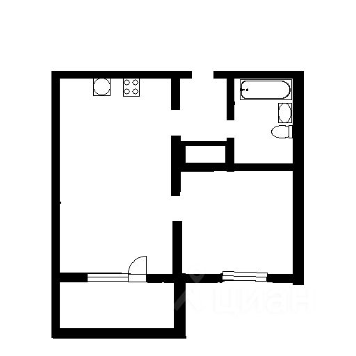 Планировка этой квартиры по данным Циан