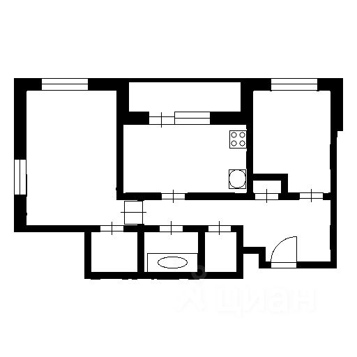 Планировка этой квартиры по данным Циан
