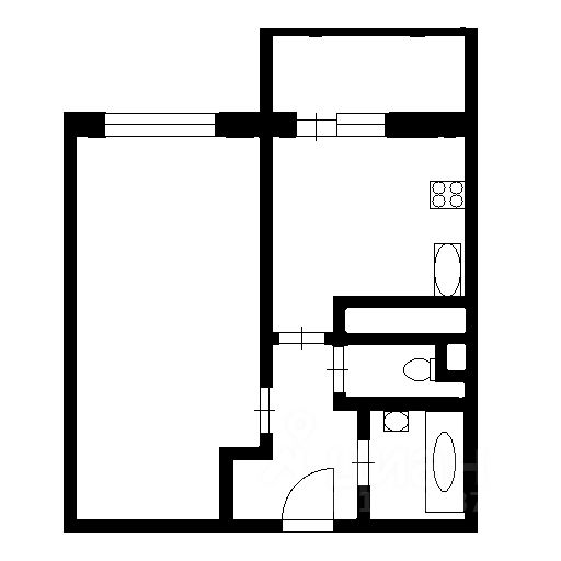 Планировка этой квартиры по данным Циан