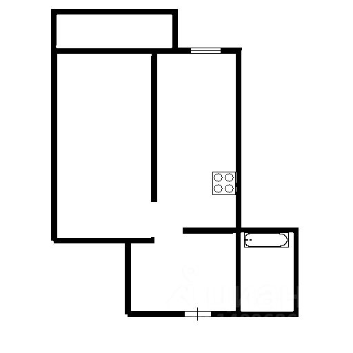 Планировка этой квартиры по данным Циан
