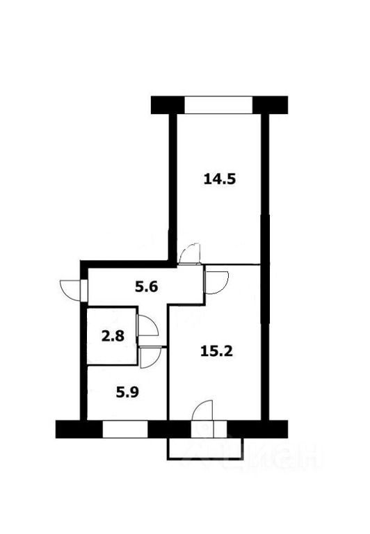 Планировка этой квартиры по данным Циан