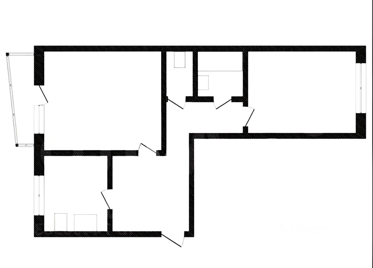 Планировка этой квартиры по данным Циан