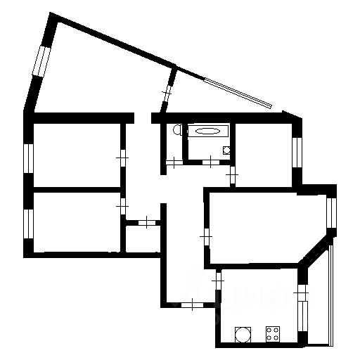 Планировка этой квартиры по данным Циан