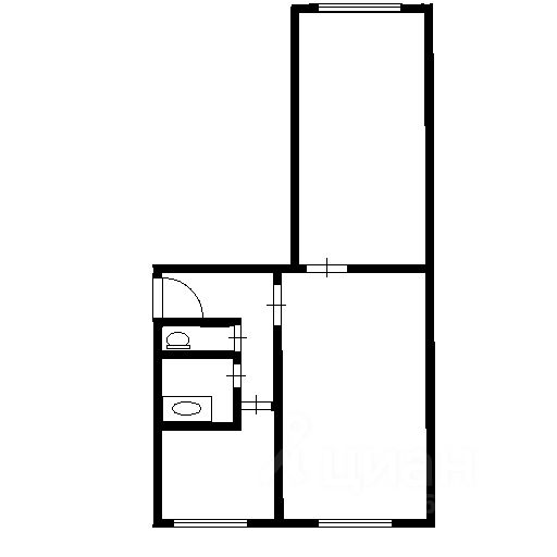 Планировка этой квартиры по данным Циан
