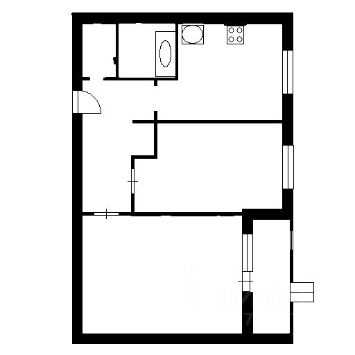Планировка этой квартиры по данным Циан