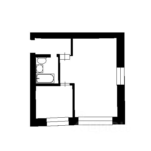 Планировка этой квартиры по данным Циан
