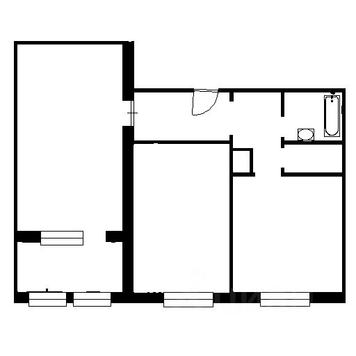 Планировка этой квартиры по данным Циан