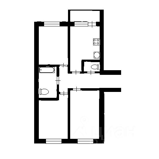 Планировка этой квартиры по данным Циан