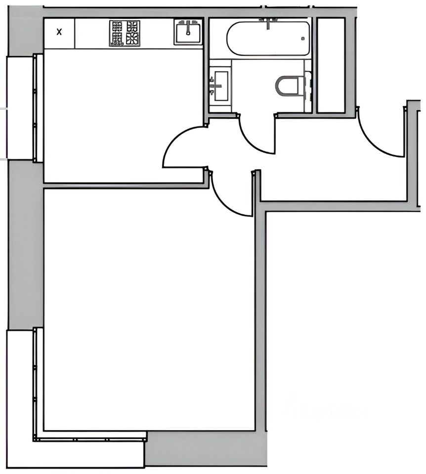 Планировка этой квартиры по данным Циан
