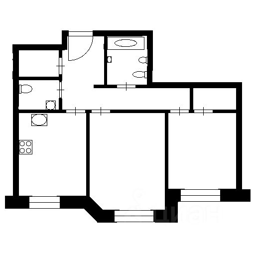 Планировка этой квартиры по данным Циан